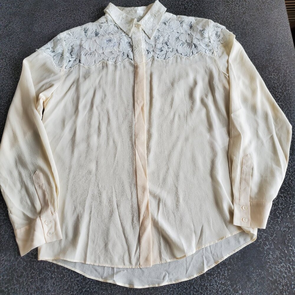 Stella Mccartney !Federica lace detail silk shirt (IT/46)